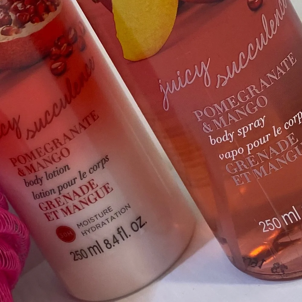 Avon Bath Set Body Care Juicy Succulence Bath & Body Pink Fruit Floral Fragrance